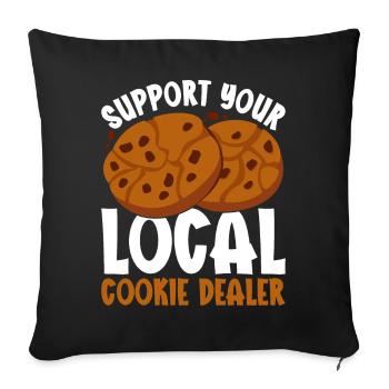 Recruteur de biscuits - Housse de coussin décorative 45 x 45 cm - noir - Devant