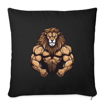 Lion Muscles Workout Gym - Sofa pillowcase 17,3'' x 17,3'' (45 x 45 cm) - black - Front