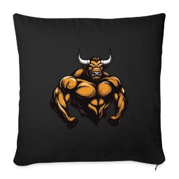 Bull Bull Muscles Gymnase d’entraînement - Housse de coussin décorative 45 x 45 cm - noir - Devant