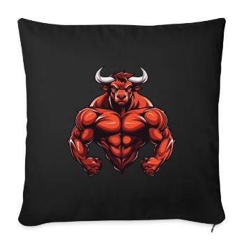 Bull Bull Musculation Muscles - Housse de coussin décorative 45 x 45 cm - noir - Devant