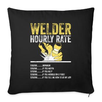 Taux horaire du soudeur - Housse de coussin décorative 45 x 45 cm - noir - Devant