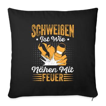 Welding Sewing With Fire Welding Machine Gift - Sofa pillowcase 17,3'' x 17,3'' (45 x 45 cm) - black - Front