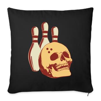 Bowling Skeleton Bowling Skittles - Sofa pillowcase 17,3'' x 17,3'' (45 x 45 cm) - black - Front