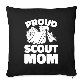 Boy Scout Mère Fière Maman Scoute - Housse de coussin décorative 45 x 45 cm - noir - Devant