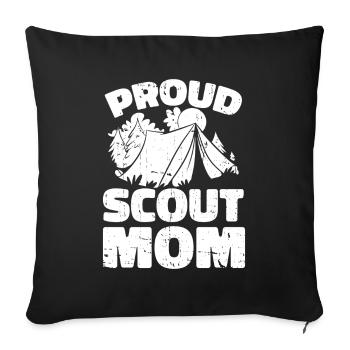 Boy Scout Mom Proud Scout Mom - Sofa pillowcase 17,3'' x 17,3'' (45 x 45 cm) - black - Front