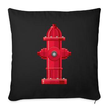 Bouche d’incendie Pompiers Enfants - Housse de coussin décorative 45 x 45 cm - noir - Devant