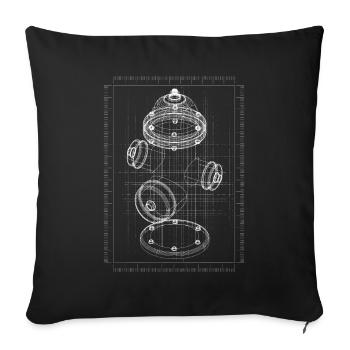 Bouche d’incendie Pompiers - Housse de coussin décorative 45 x 45 cm - noir - Devant