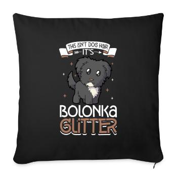 Bolonka Glitter - Sofa pillowcase 17,3'' x 17,3'' (45 x 45 cm) - black - Front