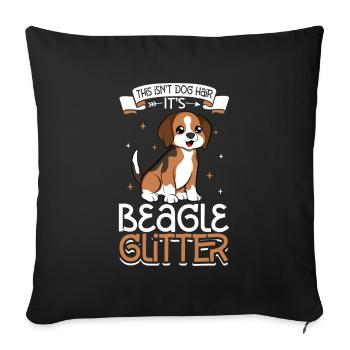 Beagle Paillettes - Housse de coussin décorative 45 x 45 cm - noir - Devant