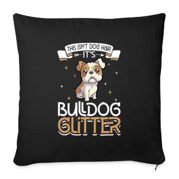 Bulldog Glitter - Sofa pillowcase 17,3'' x 17,3'' (45 x 45 cm) - black - Front