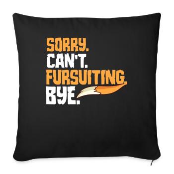 Furry Fandom Fursona Fox - Sofa pillowcase 17,3'' x 17,3'' (45 x 45 cm) - black - Front