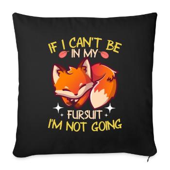Furry Fandom Fursona Fox - Sofa pillowcase 17,3'' x 17,3'' (45 x 45 cm) - black - Front