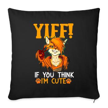 Furry Fandom Fursona Fursuit Fox - Sofa pillowcase 17,3'' x 17,3'' (45 x 45 cm) - black - Front