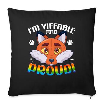 Furry Fandom Fursona Fursuit Fox - Sofa pillowcase 17,3'' x 17,3'' (45 x 45 cm) - black - Front