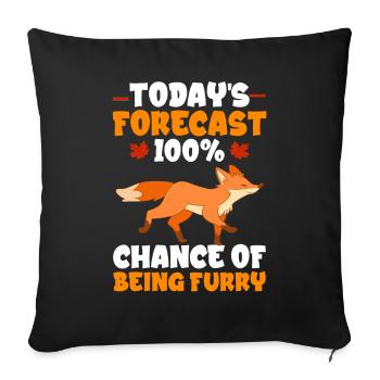 Furry Fandom Fursona Fursuit Fox - Sofa pillowcase 17,3'' x 17,3'' (45 x 45 cm) - black - Front