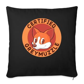 Furry Fandom Fursona Fursuit Dog - Sofa pillowcase 17,3'' x 17,3'' (45 x 45 cm) - black - Front