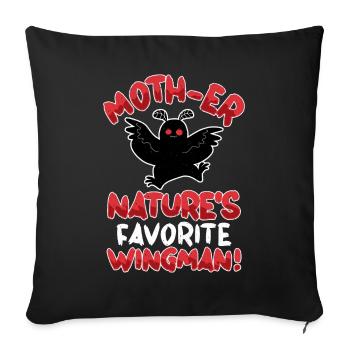 Mothman Crypttide Cryptozoology - Sofa pillowcase 17,3'' x 17,3'' (45 x 45 cm) - black - Front