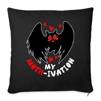 Mothman Crypttide Cryptozoology - Sofa pillowcase 17,3'' x 17,3'' (45 x 45 cm) - black - Front
