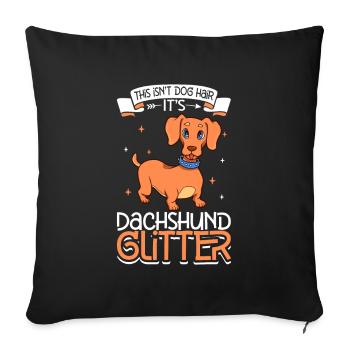 Dachshund Glitter - Sofa pillowcase 17,3'' x 17,3'' (45 x 45 cm) - black - Front
