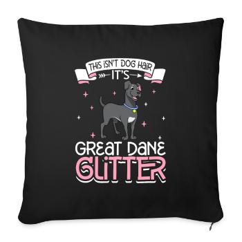Dogue Allemand Paillettes - Housse de coussin décorative 45 x 45 cm - noir - Devant