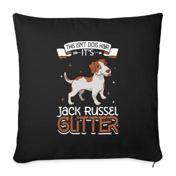 Jack Russel Glitzer - Sofakissenbezug 45 x 45 cm - Schwarz - Vorne