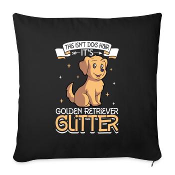 Golden Retriever Glitter - Sofa pillowcase 17,3'' x 17,3'' (45 x 45 cm) - black - Front