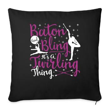 Baton Twirling Baton Twirler Gift - Sofa pillowcase 17,3'' x 17,3'' (45 x 45 cm) - black - Front
