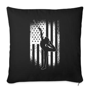 Bâton Twirling Bâton Twirler cadeau - Housse de coussin décorative 45 x 45 cm - noir - Devant