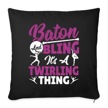 Baton Twirling Baton Twirler Gift - Sofa pillowcase 17,3'' x 17,3'' (45 x 45 cm) - black - Front