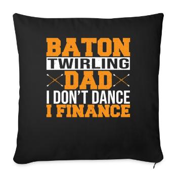 Bâton Twirling Bâton Twirler cadeau - Housse de coussin décorative 45 x 45 cm - noir - Devant