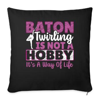 Bâton Twirling Bâton Twirler cadeau - Housse de coussin décorative 45 x 45 cm - noir - Devant