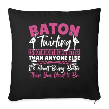 Baton Twirling Baton Twirler Gift - Sofa pillowcase 17,3'' x 17,3'' (45 x 45 cm) - black - Front