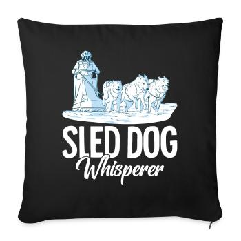 Mushing Dog Sledding Musher - Sofa pillowcase 17,3'' x 17,3'' (45 x 45 cm) - black - Front