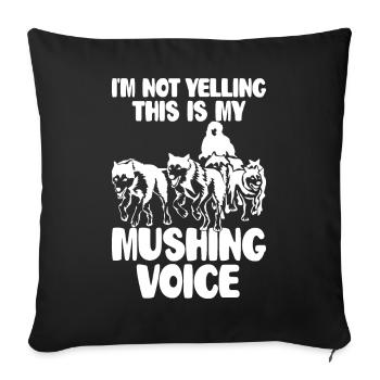 Mushing Dog Sledding Musher - Sofa pillowcase 17,3'' x 17,3'' (45 x 45 cm) - black - Front