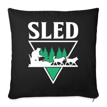 Mushing Dog Sledding Musher - Sofa pillowcase 17,3'' x 17,3'' (45 x 45 cm) - black - Front