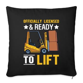 Forklift Driver Forklift Driver - Sofa pillowcase 17,3'' x 17,3'' (45 x 45 cm) - black - Front