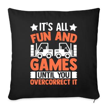 Forklift driver - Sofa pillowcase 17,3'' x 17,3'' (45 x 45 cm) - black - Front