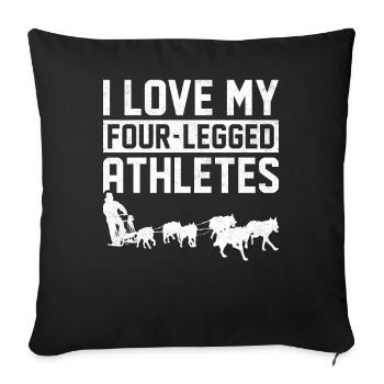 Mushing Dog Sledding Musher - Sofa pillowcase 17,3'' x 17,3'' (45 x 45 cm) - black - Front