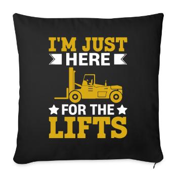 Forklift Driver Forklift Driver - Sofa pillowcase 17,3'' x 17,3'' (45 x 45 cm) - black - Front