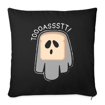 Toooasstt Ghost Toast Ghost Halloween - Sofa pillowcase 17,3'' x 17,3'' (45 x 45 cm) - black - Front