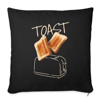 Pain grillé Toast Petit-déjeuner - Housse de coussin décorative 45 x 45 cm - noir - Devant