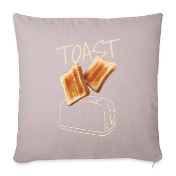 Pain grillé Toast Petit-déjeuner - Housse de coussin décorative 45 x 45 cm - taupe clair - Devant