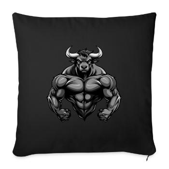 Bull Bull Musculation Muscles - Housse de coussin décorative 45 x 45 cm - noir - Devant