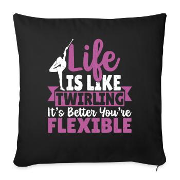 Baton Twirling Baton Twirler Gift - Sofa pillowcase 17,3'' x 17,3'' (45 x 45 cm) - black - Front