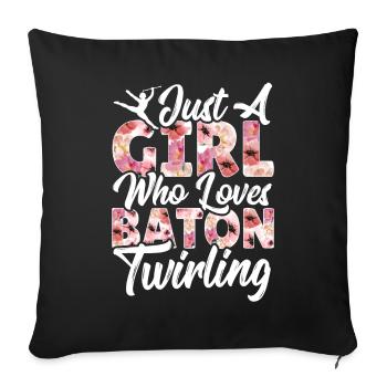 Bâton Twirling Bâton Twirler cadeau - Housse de coussin décorative 45 x 45 cm - noir - Devant