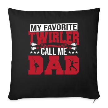 Bâton Twirling Bâton Twirler cadeau - Housse de coussin décorative 45 x 45 cm - noir - Devant