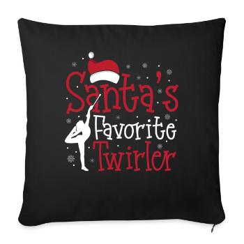 Bâton Twirling Bâton Twirler cadeau - Housse de coussin décorative 45 x 45 cm - noir - Devant