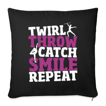 Baton Twirling Baton Twirler Gift - Sofa pillowcase 17,3'' x 17,3'' (45 x 45 cm) - black - Front