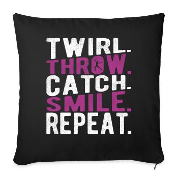 Baton Twirling Baton Twirler Gift - Sofa pillowcase 17,3'' x 17,3'' (45 x 45 cm) - black - Front