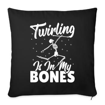 Bâton Twirling Bâton Twirler cadeau - Housse de coussin décorative 45 x 45 cm - noir - Devant